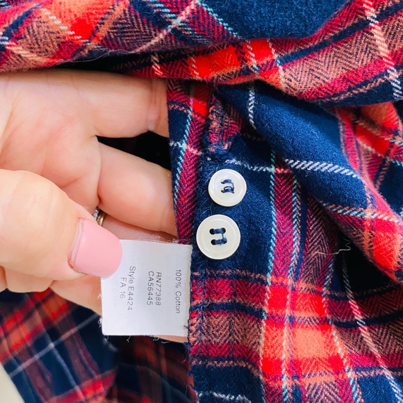 J.Crew Size Large Popover Shirt Jacket Womens Plaid Cotton 1/4 Zip Granola Girl - Picture 7 of 8